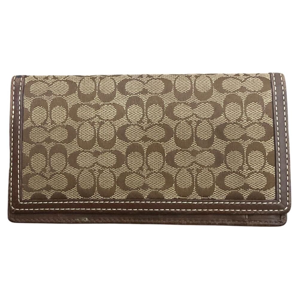 Coach Vintage Signature Checkbook Bifold Wallet PRICE FIRM